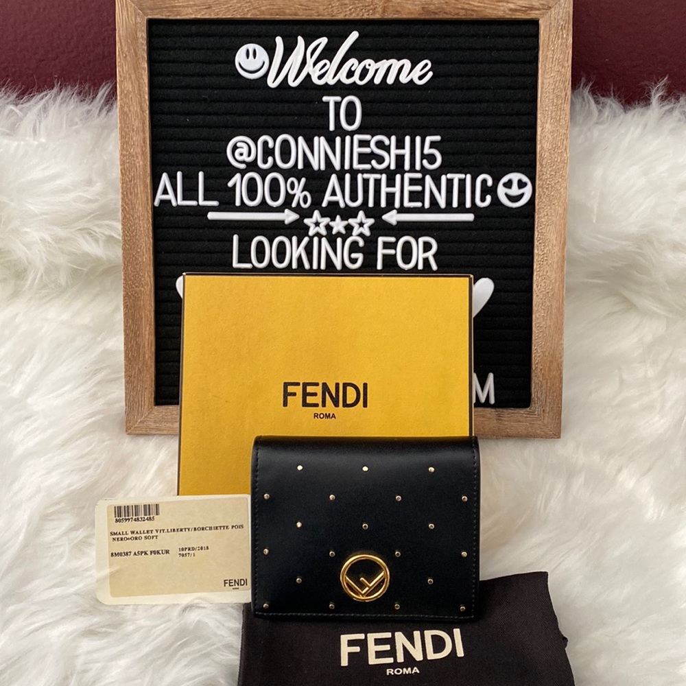 ‼️SOLD‼️Fendi Compact Studded Leather wallet